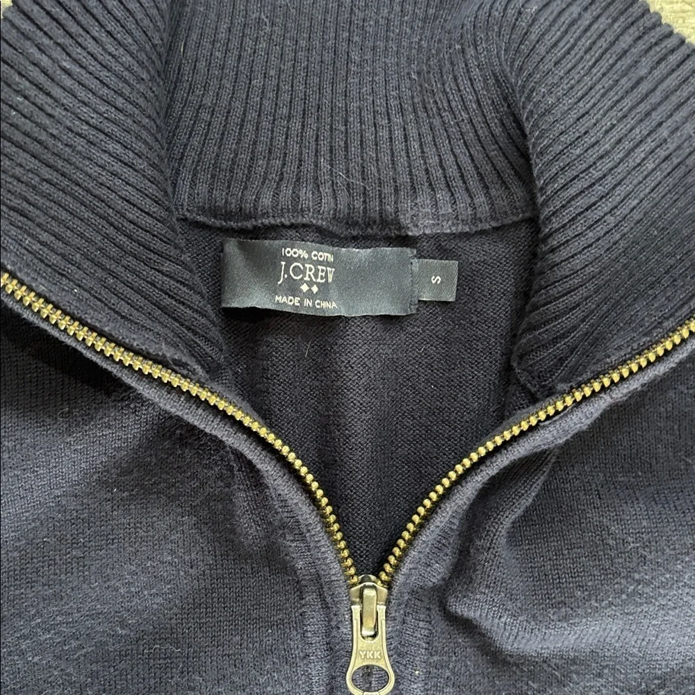 J.Crew Men’s Navy Mock Neck Quarter Zip Pullover | Size Small | 100% Cotton